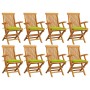 Gartenstühle 8 Stück Teakholz mit leuchtend grünen Kissen von , Gartenstühle - Ref: Foro24-3072900, Preis: 657,39 €, Rabatt: %