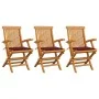 Garden chairs 3 units teak wood with burgundy cushions by , Garden chairs - Ref: Foro24-3062523, Price: 237,14 €, Discount: %