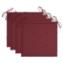 Sillas de jardín 3 uds madera teca con cojines rojo tinto de , Sillas de jardín - Ref: Foro24-3062523, Precio: 241,52 €, Desc...