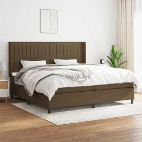Box spring bed with dark brown fabric mattress 200x200 cm by , Beds and slatted bases - Ref: Foro24-3131620, Price: 661,63 €,...