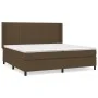 Box spring bed with dark brown fabric mattress 200x200 cm by , Beds and slatted bases - Ref: Foro24-3131620, Price: 661,63 €,...