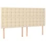Box spring bed with mattress and LED lights, cream fabric, 160x200 cm. by , Beds and slatted bases - Ref: Foro24-3135210, Pri...