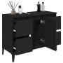 Armario para lavabo madera contrachapada negro 80x33x60 cm de , Tocadores de baño - Ref: Foro24-821277, Precio: 76,51 €, Desc...