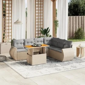 Juego de sofás de jardín con cojines beige 8 pzas ratán PE by , Garden sets - Ref: Foro24-3272312, Price: 555,77 €, Discount: %