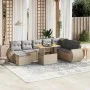 Set de sofás de jardín 9 pzas con cojines ratán sintético beige by , Garden sets - Ref: Foro24-3272333, Price: 607,64 €, Disc...