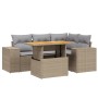 Gartensofa-Set mit 5-teiligen Kissen aus synthetischem Rattan in Beige. von , Gartensets - Ref: Foro24-3272620, Preis: 384,22...