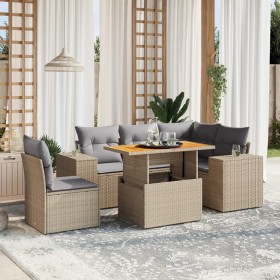 Juego de sofás jardín con cojines 6 pzas ratán sintético beige by , Garden sets - Ref: Foro24-3272641, Price: 434,98 €, Disco...