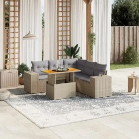 Juego de sofás jardín con cojines 6 pzas ratán sintético beige by , Garden sets - Ref: Foro24-3272634, Price: 439,97 €, Disco...
