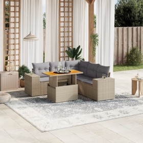 Juego de sofás jardín con cojines 6 pzas ratán sintético beige de , Conjuntos de jardín - Ref: Foro24-3272634, Precio: 434,98...