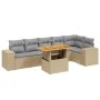 Set sofás de jardín 7 piezas y cojines ratán sintético beige de , Conjuntos de jardín - Ref: Foro24-3272648, Precio: 500,96 €...
