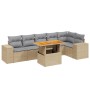 Set sofás de jardín 7 piezas y cojines ratán sintético beige de , Conjuntos de jardín - Ref: Foro24-3272648, Precio: 493,15 €...