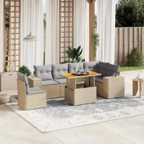 Set sofás de jardín 7 piezas y cojines ratán sintético beige by , Garden sets - Ref: Foro24-3272662, Price: 500,96 €, Discoun...