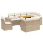 Gartensofa-Set, 9-teilig, mit Kissen, aus synthetischem Rattan in Beige. von , Gartensets - Ref: Foro24-3272731, Preis: 712,5...
