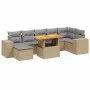 Garden sofa set with beige cushions, 8 pieces, PE rattan by , Garden sets - Ref: Foro24-3272746, Price: 543,70 €, Discount: %