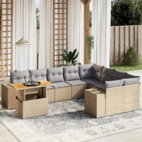 Gartensofa-Set mit 10-teiligen beigen Kissen aus synthetischem Rattan. von , Gartensets - Ref: Foro24-3272802, Preis: 670,36 ...