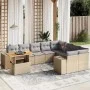 Juego de sofás jardín con cojines beige 10 pzas ratán sintético by , Garden sets - Ref: Foro24-3272802, Price: 672,23 €, Disc...