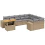 Juego de sofás jardín con cojines beige 10 pzas ratán sintético by , Garden sets - Ref: Foro24-3272802, Price: 672,23 €, Disc...
