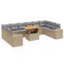 Set de sofás de jardín 11pzas con cojines ratán sintético beige by , Garden sets - Ref: Foro24-3272809, Price: 727,61 €, Disc...