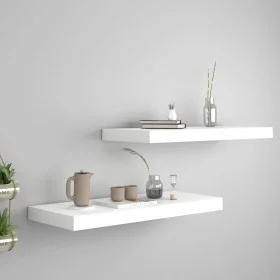 Floating wall shelves 2 pcs MDF white 60x23.5x3.8 cm by vidaXL, Shelves and shelves - Ref: Foro24-323812, Price: 32,16 €, Dis...