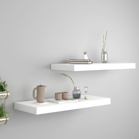 Schwebende Wandregale 2 Stück MDF weiß 60x23,5x3,8 cm von vidaXL, Regale und Regale - Ref: Foro24-323812, Preis: 32,75 €, Rab...