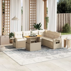 Set sofás de jardín 7 piezas y cojines ratán sintético beige de , Conjuntos de jardín - Ref: Foro24-3271772, Precio: 491,01 €...