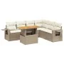 Gartensofagarnitur 7-teilig mit Kissen aus synthetischem Rattan in Beige. von , Gartensets - Ref: Foro24-3271772, Preis: 518,...