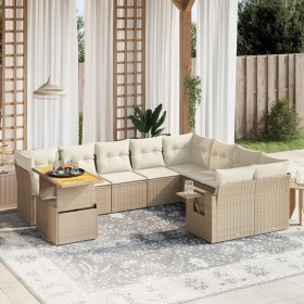 Juego de sofás jardín con cojines beige 10 pzas ratán sintético by , Garden sets - Ref: Foro24-3271919, Price: 684,73 €, Disc...