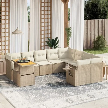 Juego de sofás jardín con cojines beige 10 pzas ratán sintético by , Garden sets - Ref: Foro24-3271919, Price: 711,41 €, Disc...