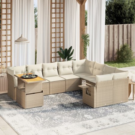 Juego de sofás jardín con cojines beige 10 pzas ratán sintético by , Garden sets - Ref: Foro24-3271919, Price: 684,73 €, Disc...