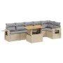 Set sofás de jardín 7 piezas y cojines ratán sintético beige by , Garden sets - Ref: Foro24-3271766, Price: 486,84 €, Discoun...