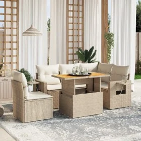 Juego de sofás jardín con cojines 6 pzas ratán sintético beige by , Garden sets - Ref: Foro24-3271758, Price: 475,52 €, Disco...