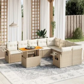 Juego de sofás jardín con cojines beige 10 pzas ratán sintético by , Garden sets - Ref: Foro24-3271912, Price: 711,41 €, Disc...