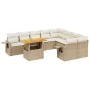 Gartensofa-Set mit 10-teiligen beigen Kissen aus synthetischem Rattan. von , Gartensets - Ref: Foro24-3271912, Preis: 711,41 ...