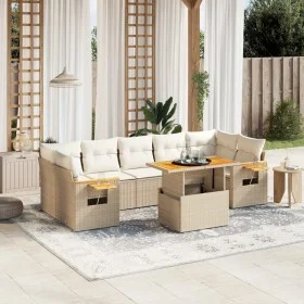 Juego de sofás de jardín con cojines beige 8 pzas ratán PE by , Garden sets - Ref: Foro24-3273431, Price: 646,65 €, Discount: %