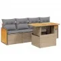 Juego de sofás jardín con cojines 5 pzas ratán sintético beige by , Garden sets - Ref: Foro24-3273838, Price: 360,64 €, Disco...