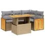 Juego de sofás jardín con cojines 5 pzas ratán sintético beige by , Garden sets - Ref: Foro24-3273943, Price: 390,61 €, Disco...