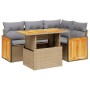 Juego de sofás jardín con cojines 5 pzas ratán sintético beige by , Garden sets - Ref: Foro24-3273943, Price: 359,99 €, Disco...