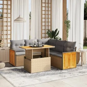 Set Gartensofas mit Kissen 6 Stück synthetisches Rattan beige von , Gartensets - Ref: Foro24-3273957, Preis: 434,57 €, Rabatt: %