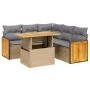 Set Gartensofas mit Kissen 6 Stück synthetisches Rattan beige von , Gartensets - Ref: Foro24-3273957, Preis: 434,57 €, Rabatt: %