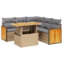 Set Gartensofas mit Kissen 6 Stück synthetisches Rattan beige von , Gartensets - Ref: Foro24-3273957, Preis: 415,27 €, Rabatt: %