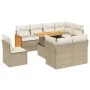Set de sofás de jardín 9 pzas con cojines ratán sintético beige by , Garden sets - Ref: Foro24-3274054, Price: 669,48 €, Disc...