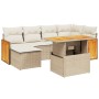 Set sofás de jardín 7 piezas y cojines ratán sintético beige by , Garden sets - Ref: Foro24-3274061, Price: 466,55 €, Discoun...