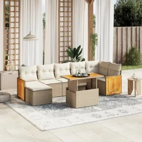 Juego de sofás de jardín con cojines beige 8 pzas ratán PE by , Garden sets - Ref: Foro24-3274068, Price: 555,87 €, Discount: %