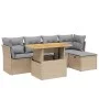 Gartensofa-Set mit 6-teiligen Kissen aus synthetischem Rattan in Beige. von , Gartensets - Ref: Foro24-3275467, Preis: 382,95...