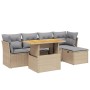 Juego de sofás jardín con cojines 6 pzas ratán sintético beige by , Garden sets - Ref: Foro24-3275467, Price: 384,42 €, Disco...