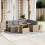 Juego de sofás de jardín con cojines beige 8 pzas ratán PE by , Garden sets - Ref: Foro24-3275607, Price: 531,44 €, Discount: %