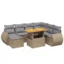 Juego de sofás de jardín con cojines beige 8 pzas ratán PE by , Garden sets - Ref: Foro24-3275831, Price: 561,50 €, Discount: %