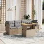 Gartensofa-Set mit 5-teiligen Kissen aus synthetischem Rattan in Beige. von , Gartensets - Ref: Foro24-3270667, Preis: 332,57...