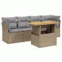 Gartensofa-Set mit 5-teiligen Kissen aus synthetischem Rattan in Beige. von , Gartensets - Ref: Foro24-3270667, Preis: 332,57...