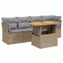 Juego de sofás jardín con cojines 5 pzas ratán sintético beige by , Garden sets - Ref: Foro24-3270667, Price: 334,43 €, Disco...